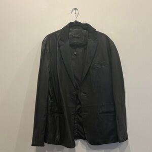 John Varvatos Charcoal Leather Jacket